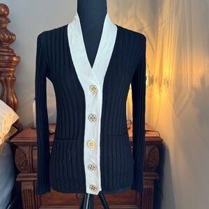 Tory Buch cardigan Black and White Women's Sweater